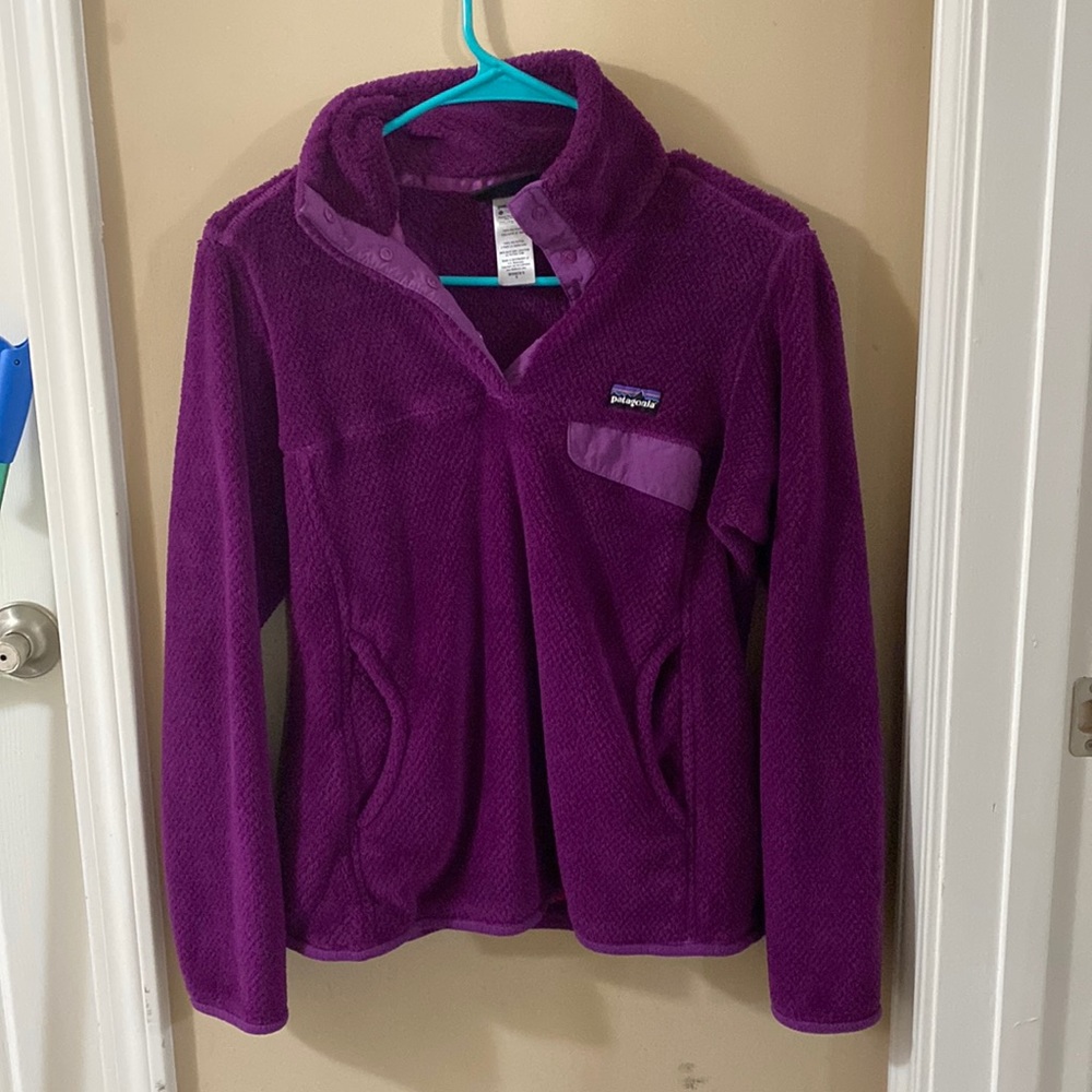 Purple Patagonia Re-tool snap pullover